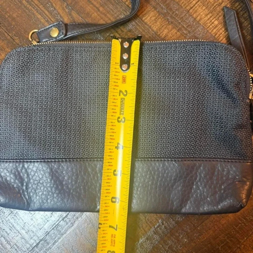 Pistil Black Mini Crossbody Bag‎ Canvas Faux Leather Adjustable Strap